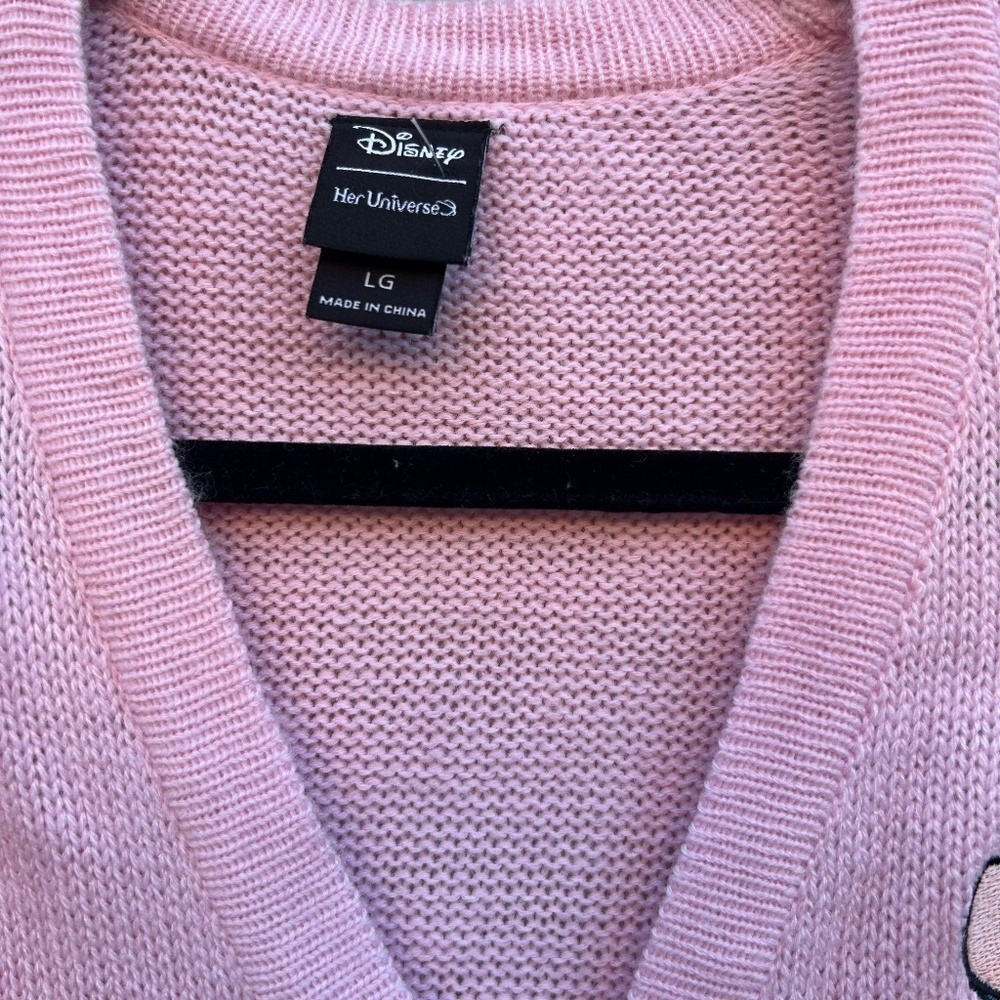 Her Universe Disney Lilo & Stitch Lovebug Girls Skimmer Cardigan Size Large Pink - Picture 6 of 10